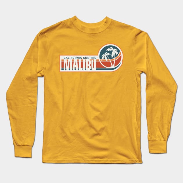 Malibu Surfing California Long Sleeve T-Shirt by Wintrly